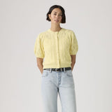 Levi's Pauline Pointelle Short Sleeve Cardigan French Vanilla