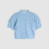 Levi's Pauline Pointelle Short Sleeve Cardigan Glacier Lake Blue