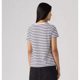 Levi's Perfect Tee In Emily Stripe Bright White Navy Blazer