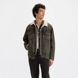 Levi's Relaxed Fit Salt Lake Sherpa Trucker Jacket In Black