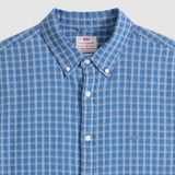 Levi's Short Sleeve Authentic Button-Down Shirt Sunshine Blue Dobby In Blue