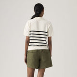 Levi's Super Soft Polo Sweater Isabella Stripes Tofu + Anthracite White