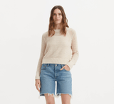 Levi's Superbloom Crochet Long-Sleeve Top In White Swan Cream
