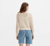 Levi's Superbloom Crochet Long-Sleeve Top In White Swan Cream