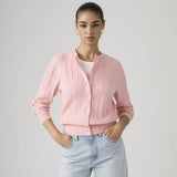 Levi's Supersoft Crewneck Cardigan Coral Blush Pink