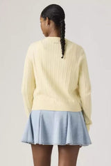 Levi's Supersoft Crewneck Cardiganck In Yellow