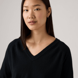 Levi's Supersoft V-neck Pullover Sweater Anthracite Night In Black