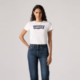 Levi's The Perfect Tee in Fuzzy Dot Bw Fill Bright White