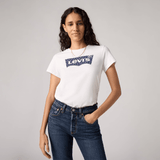 Levi's The Perfect Tee in Fuzzy Dot Bw Fill Bright White