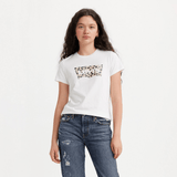 Levi's The Perfect Tee In White In White Batwing Leopard