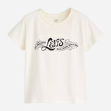 Levi's Women's Cotton Boxy T-Shirt Levi's Country Script Egret In Cream