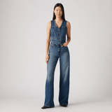 Levis Women's Ribcage Wide Leg Jeans in Polar Perimiter Blue 32L
