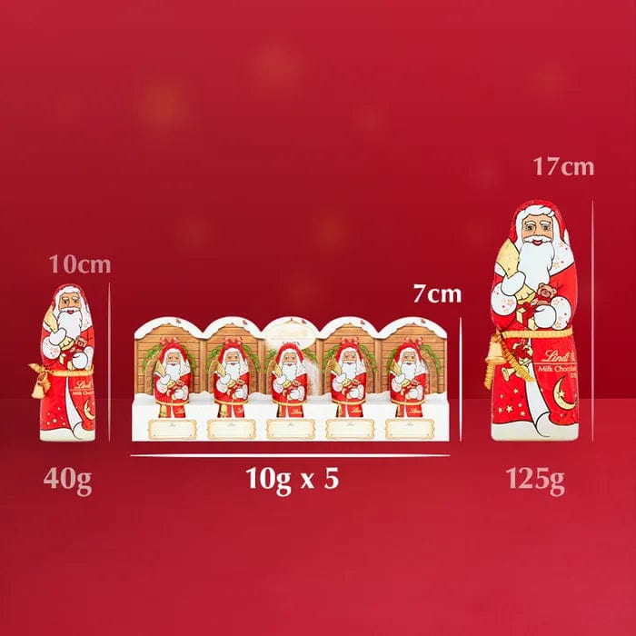 MILK　5点おまとめ Lindt SANTA Milk Chocolate 5 Pack Perforation 50g