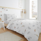 Little Bianca Fine Linens Bedding Zoo Animals Cotton Junior Duvet Cover Set with Pillowcases Pastel