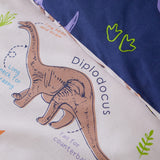Little Bianca Catherine Lansfield Bedding Prehistoric Dinosaurs Reversible Duvet Cover Set with Pillowcase Natural