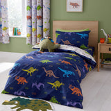 Little Bianca Catherine Lansfield Bedding Prehistoric Dinosaurs Reversible Duvet Cover Set with Pillowcase Natural