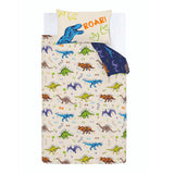Little Bianca Catherine Lansfield Bedding Prehistoric Dinosaurs Reversible Duvet Cover Set with Pillowcase Natural