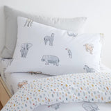 Little Bianca Fine Linens Bedding Zoo Animals Cotton Duvet Cover Set