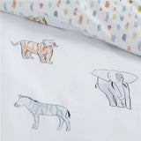 Little Bianca Fine Linens Bedding Zoo Animals Cotton Duvet Cover Set