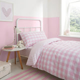 Little Bianca Fine Linens Bedroom Check And Stripe Fitted Sheet 25cm Depth Pink