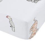 Little Bianca Fine Linens Bedroom Zoo Animals Fitted Sheet 25cm Depth Pastel