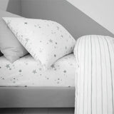 Little Bianca Grey Stars 100% Cotton Fitted Sheet