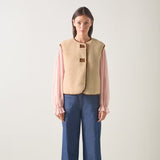 LK Bennett Bow Brown Camel Gilet