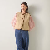 LK Bennett Bow Brown Camel Gilet