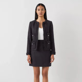 LK Bennett Charlie Black Tweed Recycled Cotton Trim Jacket