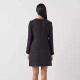 LK Bennett Charlie Black Tweed Recycled Cotton Trim Jacket
