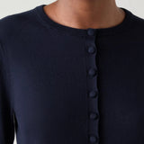 LK Bennett Lottie Midnight Plain Merino Fine Gauge Cardigan