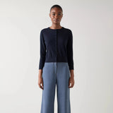LK Bennett Lottie Midnight Plain Merino Fine Gauge Cardigan