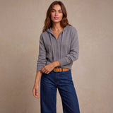 London Cashmere Company Lavina Hoodie In Super Grey
