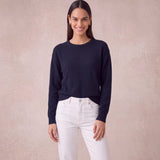 London Cashmere Company Maila Crew Neck Jumper In Navy