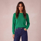 London Cashmere Company Maila Crew Neck Jumper In Spring Green