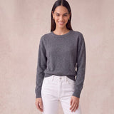 London Cashmere Company Maila Crew Neck Jumper In Super Grey