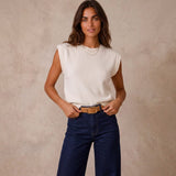 London Cashmere Company Zarah Tank In White