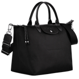 Le Pliage Energy L Handbag Black Recycled canvas in Black