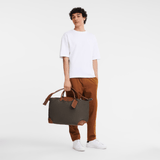 Longchamp Boxford Large Travel Bag In Recycled Canvas Brown