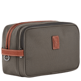 Longchamp Boxford Toiletry case in Brown Recycled canvas