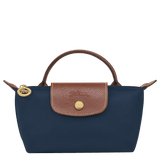 Longhamp Le Pliage Original Pouch With Handle Recycled canvas In Navy
