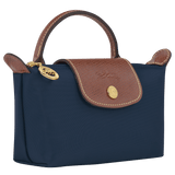 Longhamp Le Pliage Original Pouch With Handle Recycled canvas In Navy