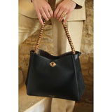 Luella Grey Adriana Woven Handle Hobo In Black