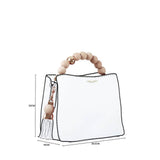 Luella Grey Demi Beaded Handle Crossbody Tote In White