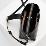 Luella Grey Mills Croc Crossbody In Black