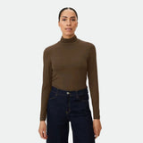 Masai Brooklyn Jersey Turtleneck Top In Slate Black