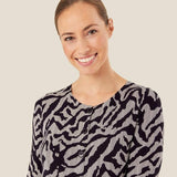 Masai Manilana Button Front Tulip Dress In Navy/White