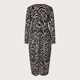 Masai Manilana Button Front Tulip Dress In Navy/White