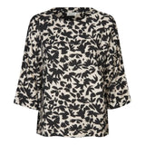 Masai Becca Top In Black Floral Print