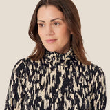 Masai Brooklyn Jersey Top In Black Mottled Print